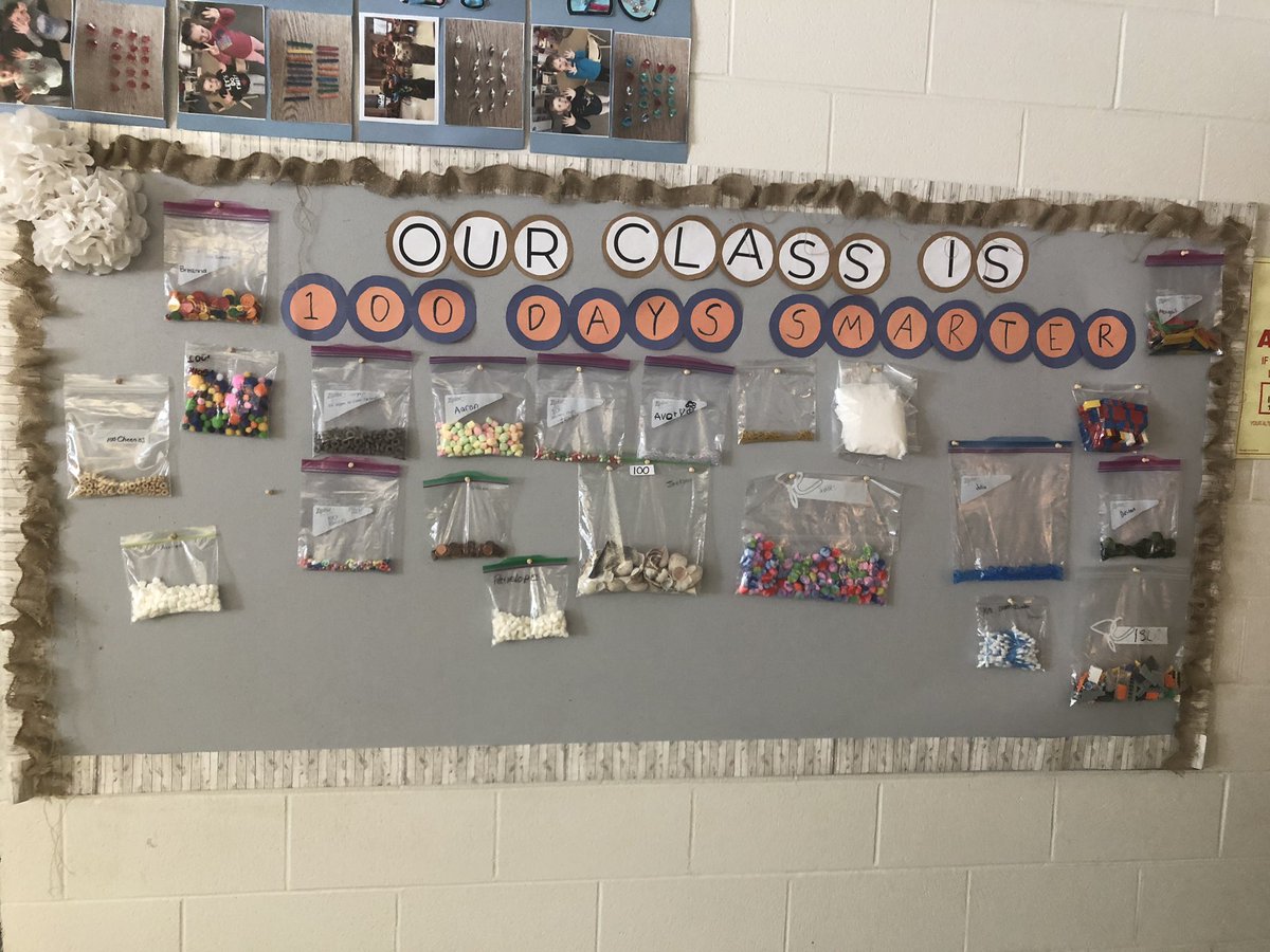 MissTJermey's tweet image. Our new 100 days bulletin board! Students really enjoyed exploring 100, they learned that 100 can look different. #wolvesmath #tldsblearns  @WoodvilleES