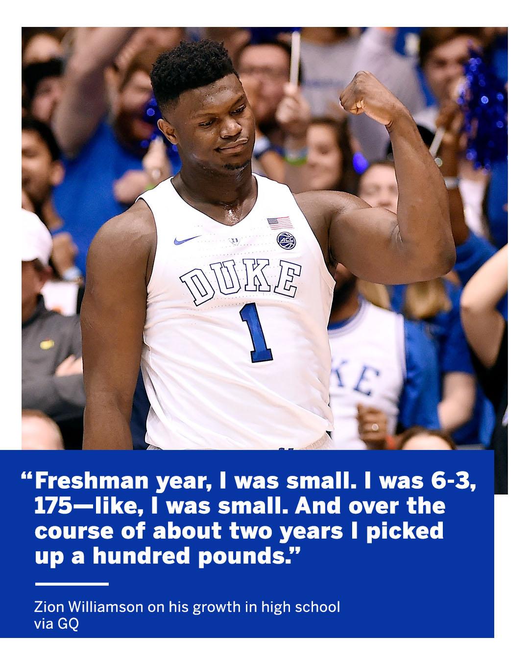 Duke's Zion Williamson Says He Gained 100 Pounds in 2 Years During High  School, News, Scores, Highlights, Stats, and Rumors