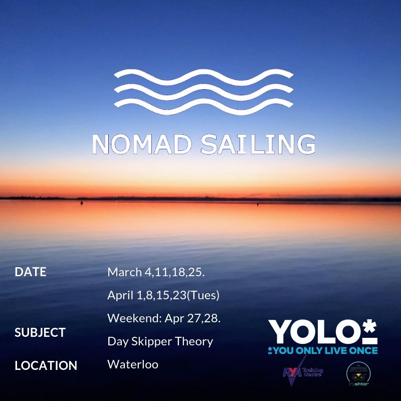 our course dates are live on our website here 
nomadsailing.co.uk/course-dates.p…
#YOLO 
#lovesailing
#RYAtheory
#CoursesInLondon
#DaySkipper
#nomadsailing
#WednesdayMotivation
