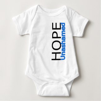 Hope Unashamed Blue Text Baby Bodysuit by LaKenya Monique goo.gl/Lb33ee #zazzle #lakenyamonique #mccallacoulture #customart #customdesigns #custombaby #babygifts #babyshowergifts