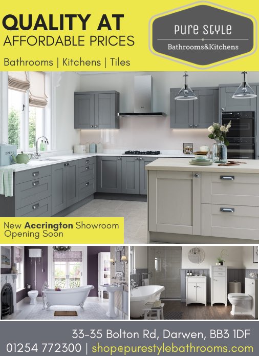 PureStyle33's tweet image. Our new advert in the @CarrierPigeon1 #bathrooms #darwen #accrington #kitchens