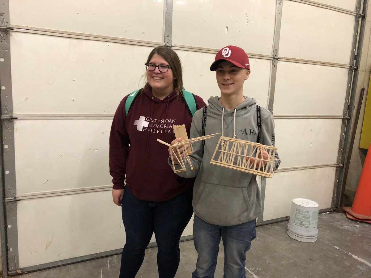 Students from McDonald County competing in the balsa bridge contest #CCEngDay