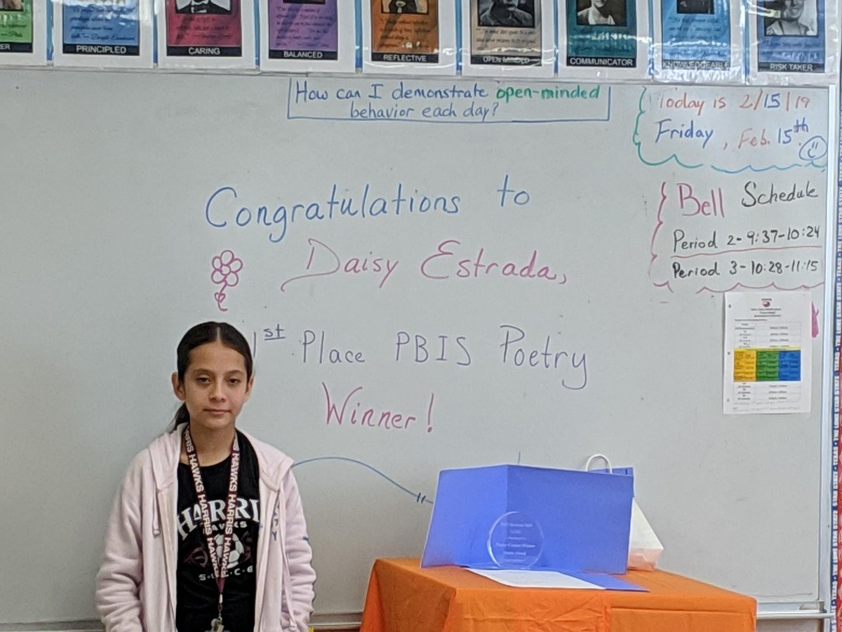 SAISD_AVID's tweet image. Congratulations Daisy Estrada, Harris AVID Excel Scholar for winning the SAISD PBIS Poetry Contest! #emergingbilinguals #scholarsinaction #avidexcel @SAISD @AVID4College @AVIDExcel @Harris_MYP @harrishawksib