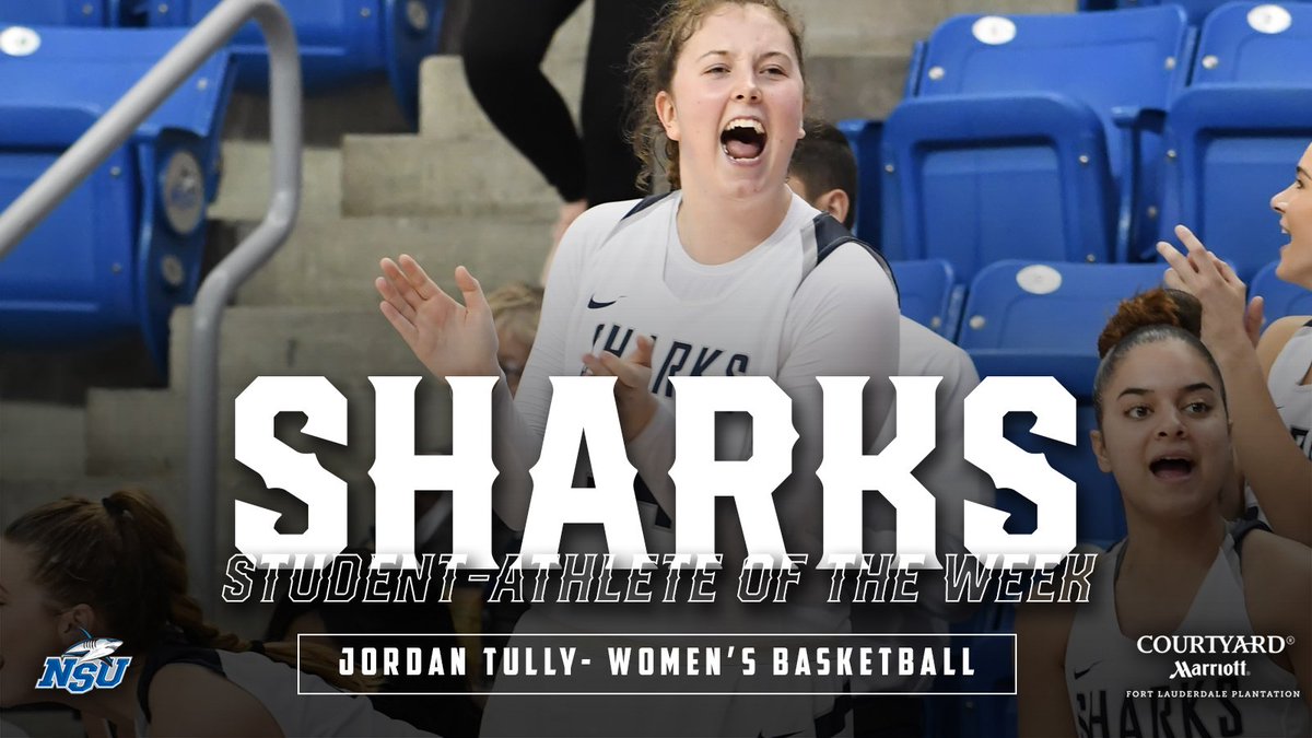 NSUSharks's tweet photo. Congrats to this week's Sharks Student-Athlete of the Week, @NSU_WBasketball Jordan Tully! 

#VoteSharksPOW https://t.co/bu3wqo6MoD