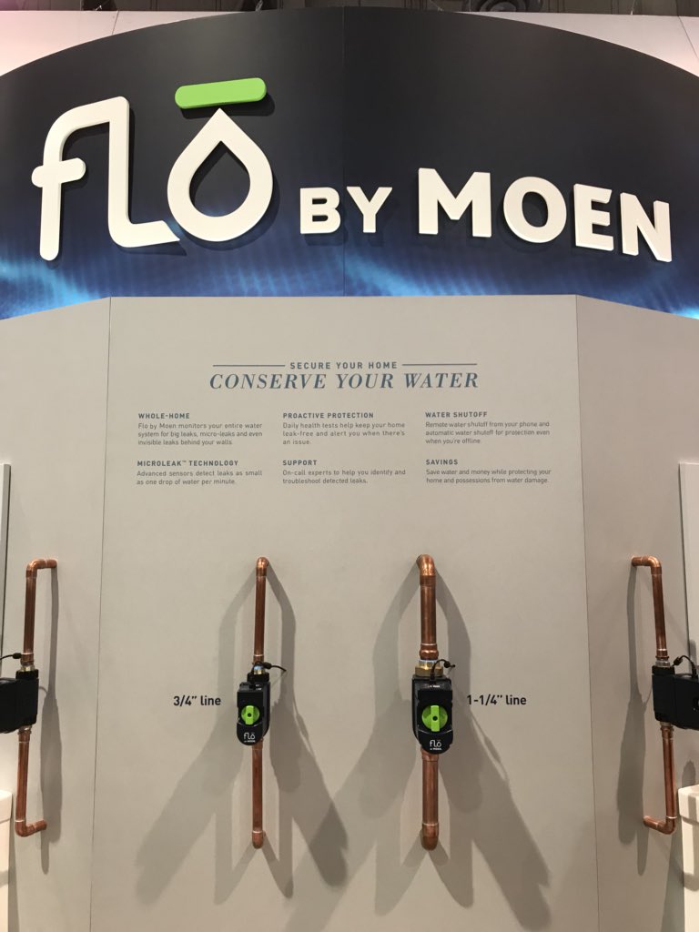 KBIS's tweet image. The new Flo by @Moen helps protect your home against costly water damage. Visit booth N2605 to learn more! #KBIS2019