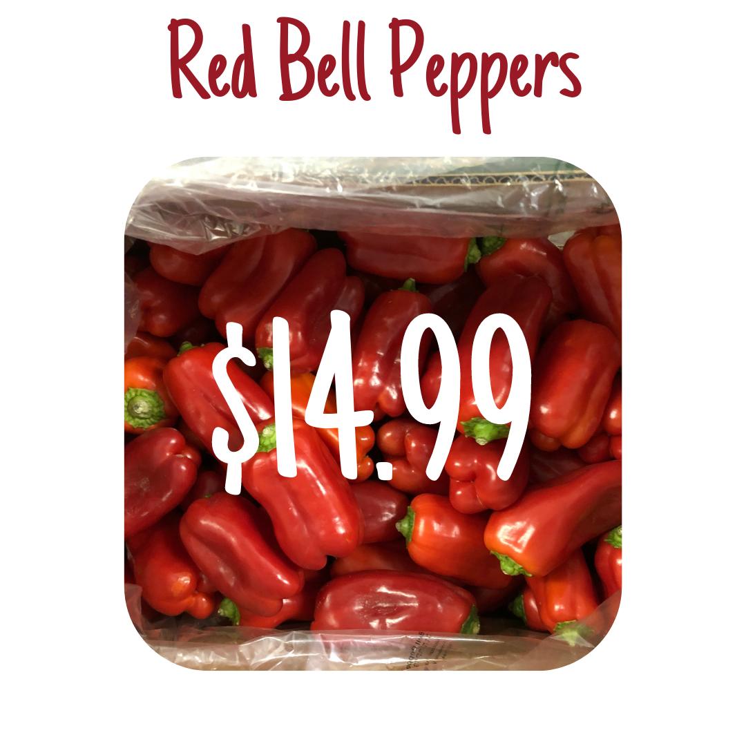 rinellaproduce's tweet photo. We have some sizzling hot deals right now that we know you should take advantage of, especially our green and red bell peppers, which are both on sale for $14.99! And if you love garlic like us, our 5 lb. bags are only $9.99!! https://t.co/gN9qfRq3VX