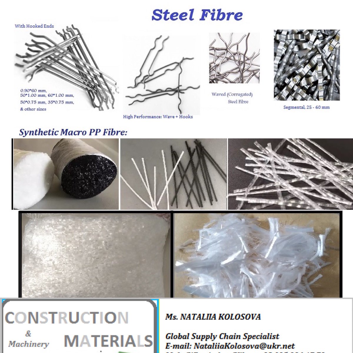 AgentWholesale's tweet image. If you need some #steelfiber or #ppfiber or #glass fiber, ask #Nataliia : high quality reinforcement for your #construction jobs. #rebar #weldedmesh