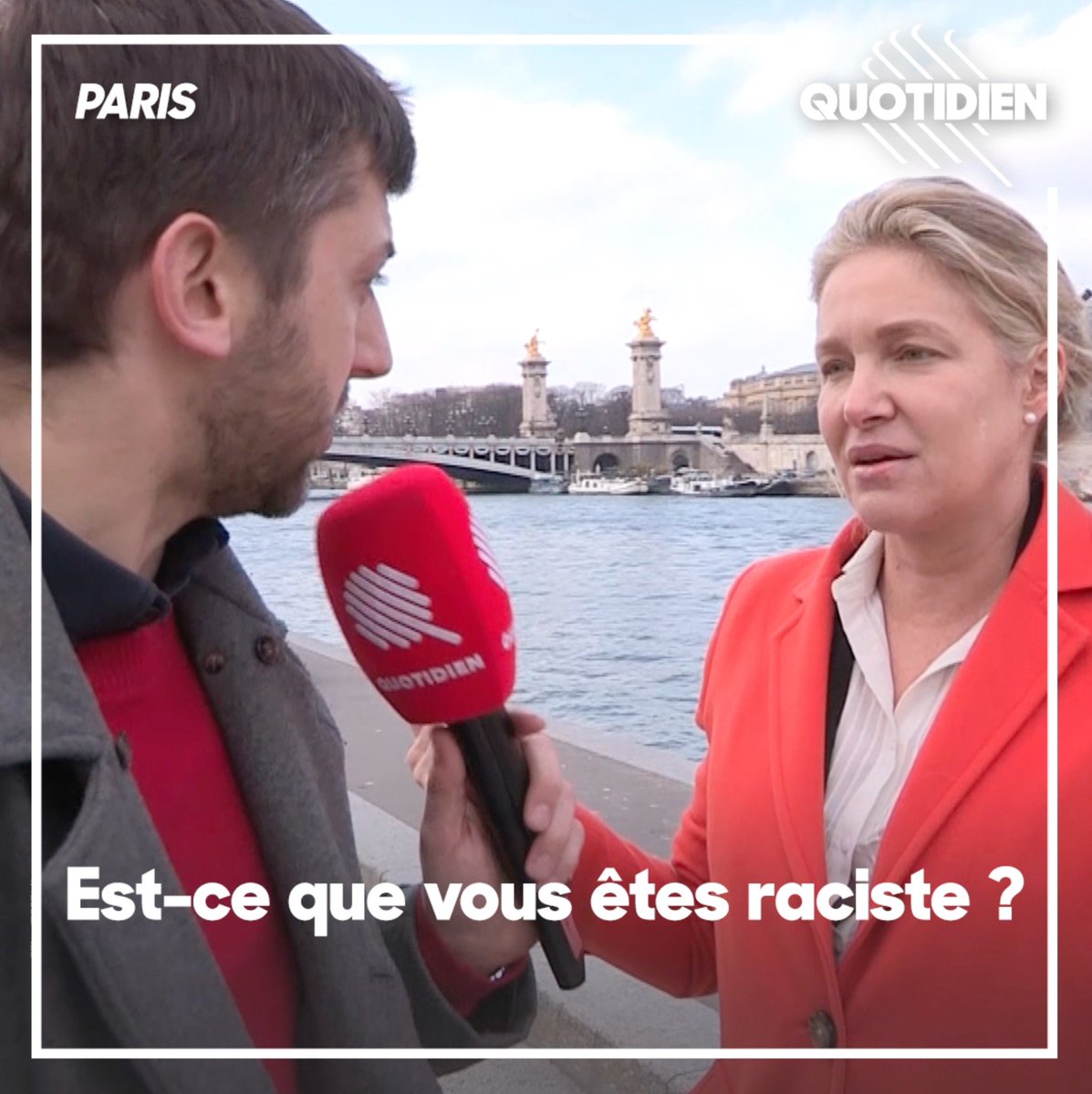 .@PaulLarrouturou a confronté Emmanuelle Gave, candidate aux élections européennes, à ses tweets jugés racistes. Voici sa réponse 👇
#Quotidien