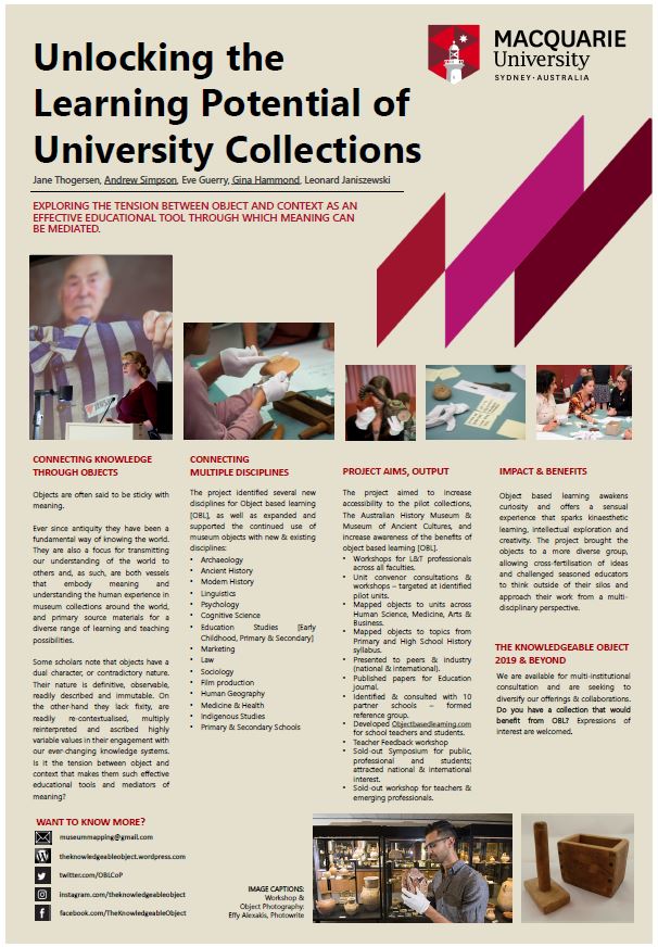 austhistomuseum's tweet image. Presenting a couple of posters this afternoon at #CAUMAC2019... #objectbasedlearning #obl ... come &amp;amp; talk to Jane (the one on crutches), Leonard, Andrew &amp;amp; @GinaHammond