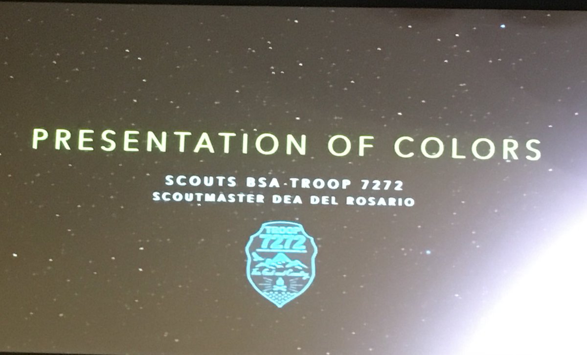 hilarydito's tweet image. Presentation of Colors by BSA Troop 7272 at #cisc2019