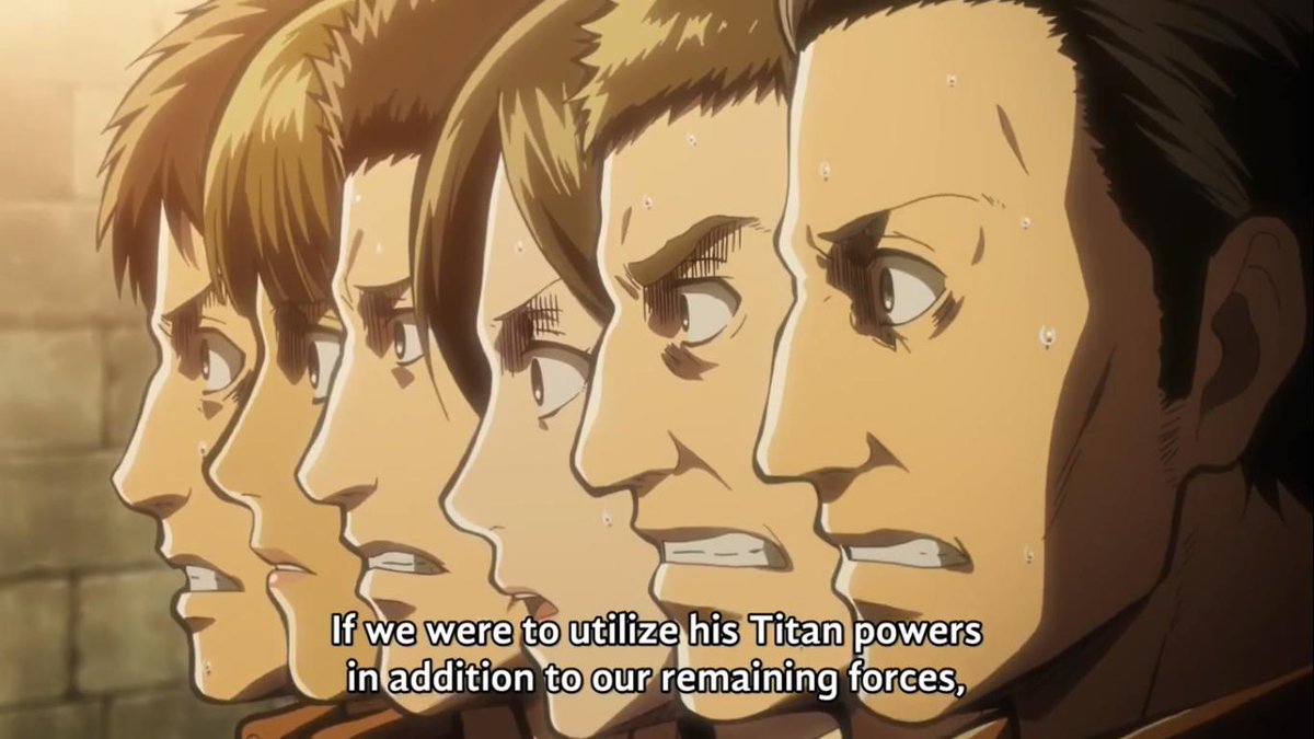 I must admit that I admire both Armin and Eren at this moment, Armin& #39;s ability to convince the Garrison and how much Eren trusts him
