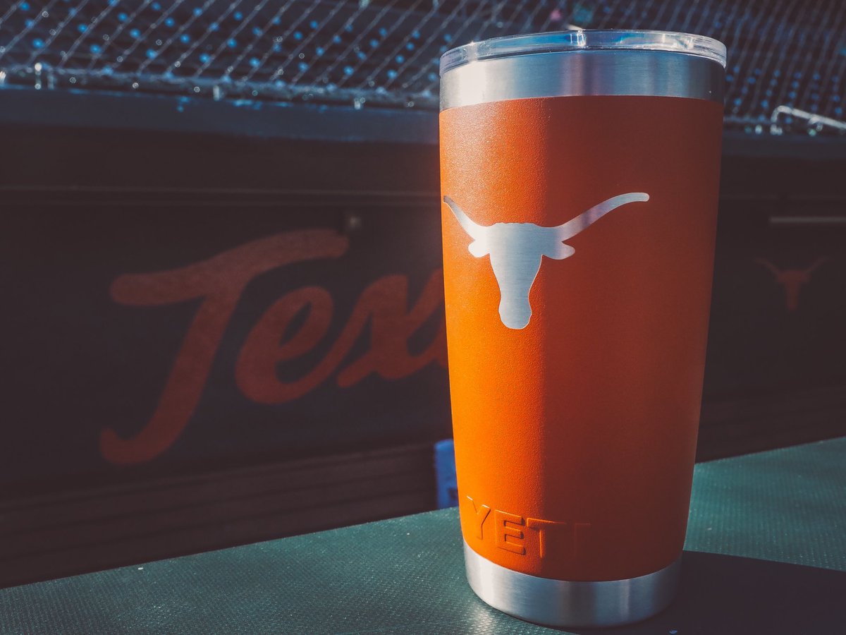 TexasBaseball's tweet photo. Y’ALL. 

Our friends at @YETICoolers are releasing their first ever burnt orange @TexasLonghorns Rambler and it will be available in an exclusive presale ONLY at UFCU Disch-Falk Field. 

(It even comes with a drink 😍). 
 
Details ➡️ https://t.co/2h4feMEoEe https://t.co/kh0mJUfXWS