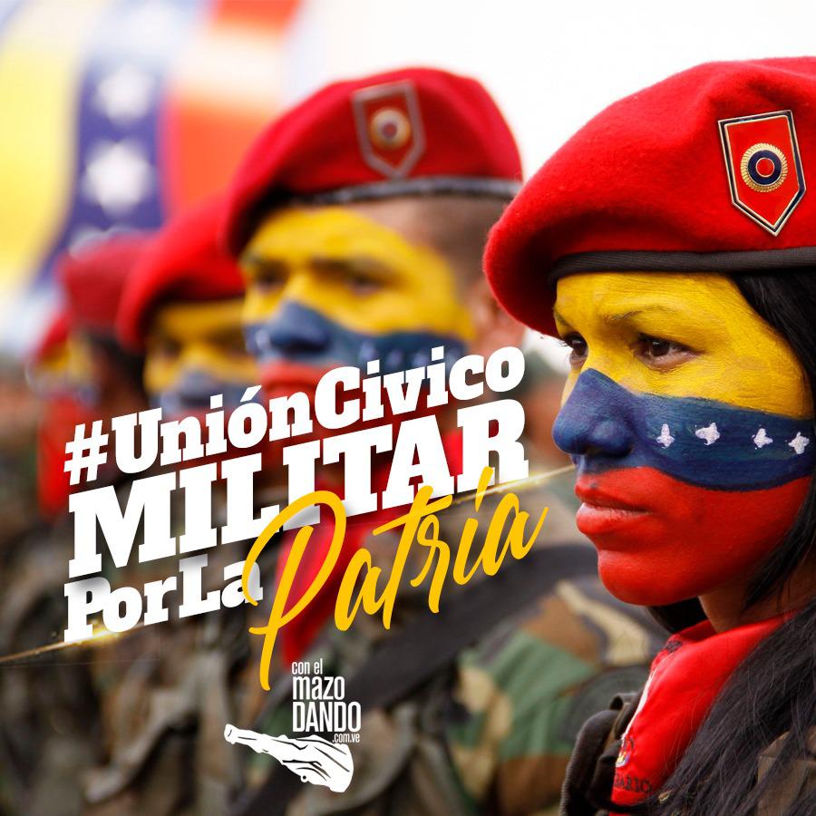 GJCabelloC3K's tweet photo. La #UniónCívicoMilitarPorLaPatria es uno de los legados más importantes del Comandante Hugo Chávez, la mayor garantía de esta Revolución Bolivariana. https://t.co/H2aatzpwxy