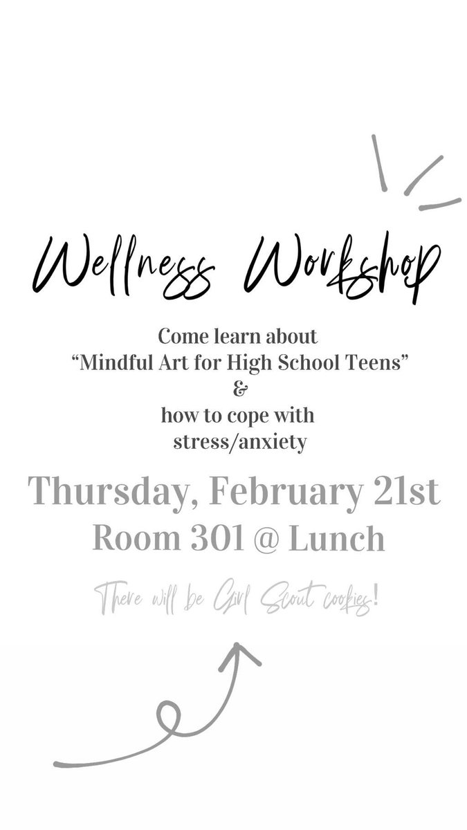 Tomorrow at lunch: Room 301! Stress relief booklets/ coloring books are now available for free at the Beckman career center’s wellness corner.