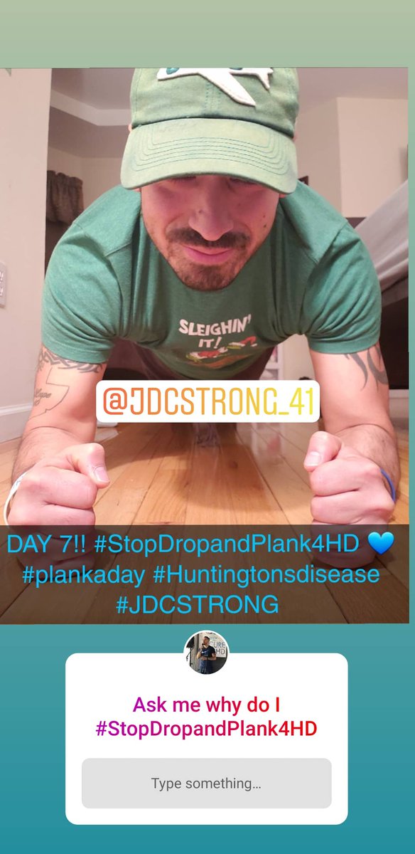 JDCSTRONG's tweet photo. DAY 7! Plank to raise awareness for #Huntingtonsdisease π #StopDropandPlank4HD #plankaday #familyiseverything
#BeatHuntingtonsDisease #JDCRUNSTOFIGHTHD #JDCSTRONG #TeamRunforHD
#QueensHalfMarathon #NYCRUNS #ChicagoMarathon2019 #helpcurehd @ALaForce @JSThree8 @HelpCureHD @HDSA https://t.co/9kdh31LXzT