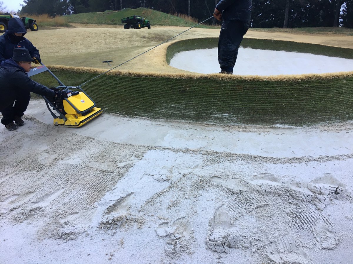 Checking sand depths and plate-tamping bunkers will continue over the next two weeks.