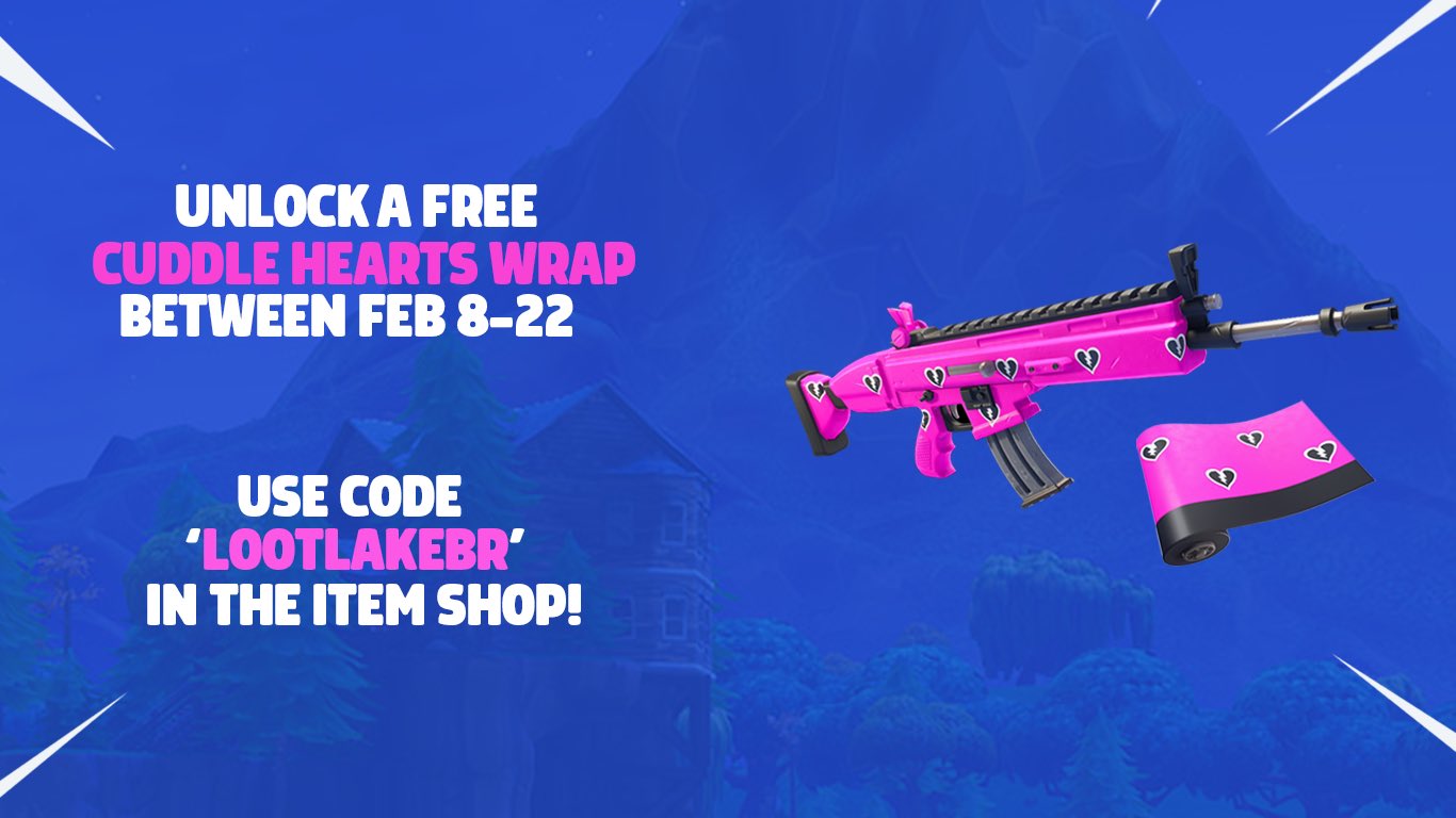 تويتر Fortnite News Lootlake Net على تويتر Reminder Use Any Creator Code In The Fortnite Item Shop And Unlock The Free Cuddle Hearts Wrap The Promotion Ends On Feb 22nd Use