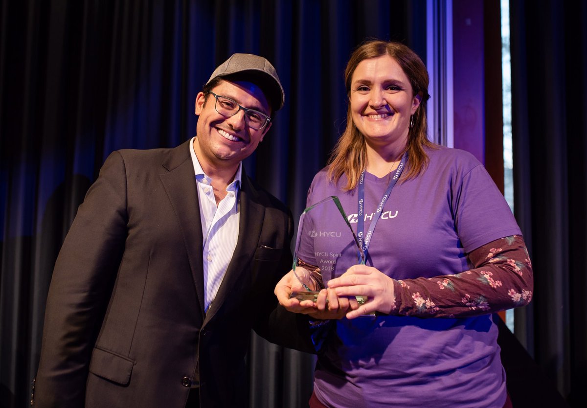hycuinc's tweet photo. And our first #HYCU Spirit Peer Award winner is Vedrana Blagojevic! Huge congratulations! #WomeninTech #HYCUSummit #BetterwithAGE https://t.co/AUNPIvT1Ev
