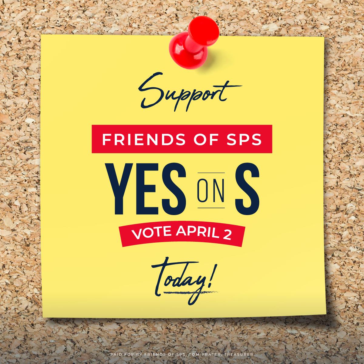 Today is your chance to support expanded access to education, improved buildings and stronger, safer Springfield schools! Vote #YESonS!

To locate your polling place, visit goo.gl/tm7vg8