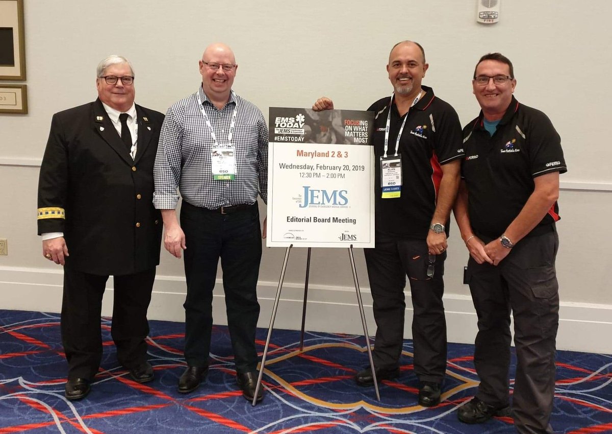 Sincere congratulations to Tony who we were privileged to welcome onto the JEMS International Editorial Board over in Washington DC at the #EMSToday conference. We look forward to your invaluable contributions representing Australia 🇦🇺 #JEMS Congratulations!