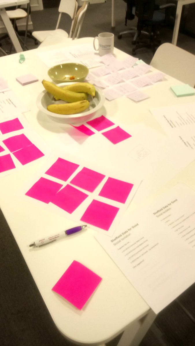 SheffieldData's tweet photo. Another excellent #SheffDataforGood get together! So much food for thought. Thank you to all the volunteers that came along to help us understand social isolation in #Sheffield. #SheffieldisSuper #dataforgood https://t.co/hjFUZQPFlT