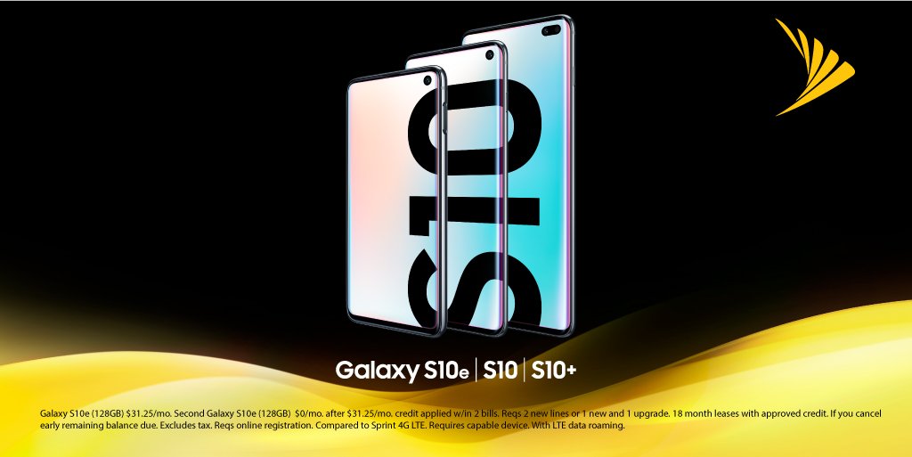 tmobilenews's tweet image. .@Sprint #Unlimited pairs a great network at a great price with the next generation of @SamsungMobileUS #Galaxy #S10e #S10 #S10+ sprint.co/2IpBZli