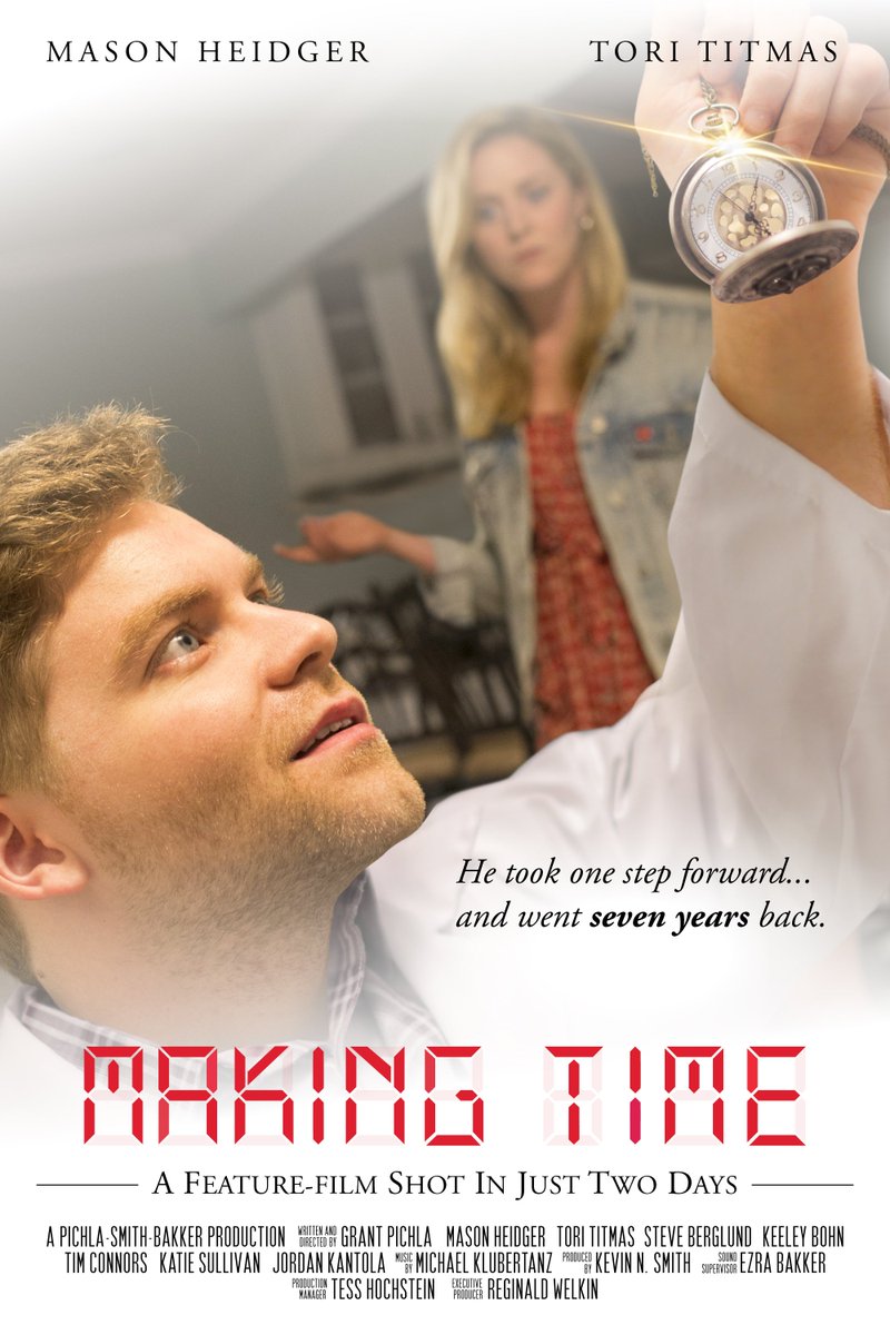 FeatureInADay's tweet photo. Very proud to release the official poster for our feature-length time travel film, shot in just two crazy fast-paced days... starring @MasonHeidger and @ToriMaren Coming July, 2019! https://t.co/2L9PRzraPO