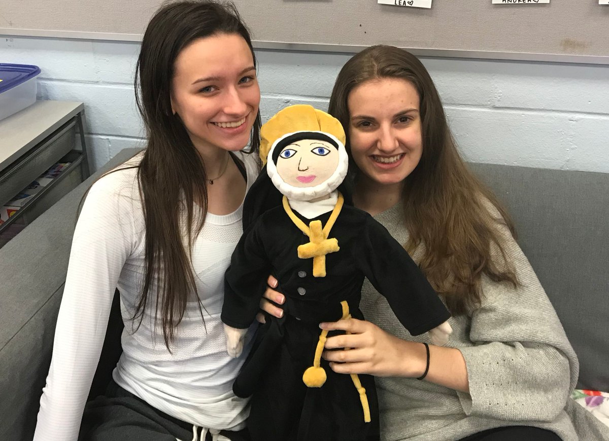 DuchesneHouston's tweet photo. We didn't want to let #FlatPhilippine go, so our Upper School Campus Ministry  created "Stuffed Philippine," a plush doll that was custom-made for our school! Campus Ministry plans to use her in assemblies, non-chapel ministry events, and at class retreats! @nsacredhearts https://t.co/otNsSe0FBq
