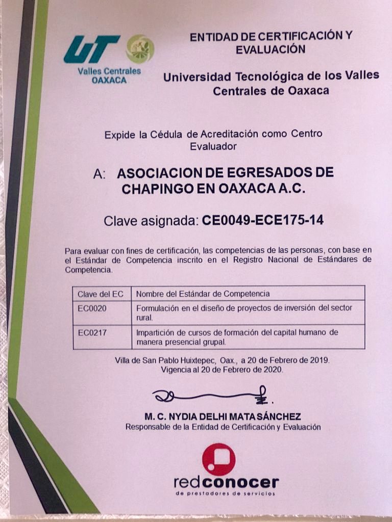 Aechoac's tweet photo. #FebreroMesDelAgrónomo
¡Somos Centro Evaluador para competencias profesionales del CONOCER!
El día de hoy recibimos la acreditación de la @utvco #ChapingoenOaxaca https://t.co/6pLjWkiM9r