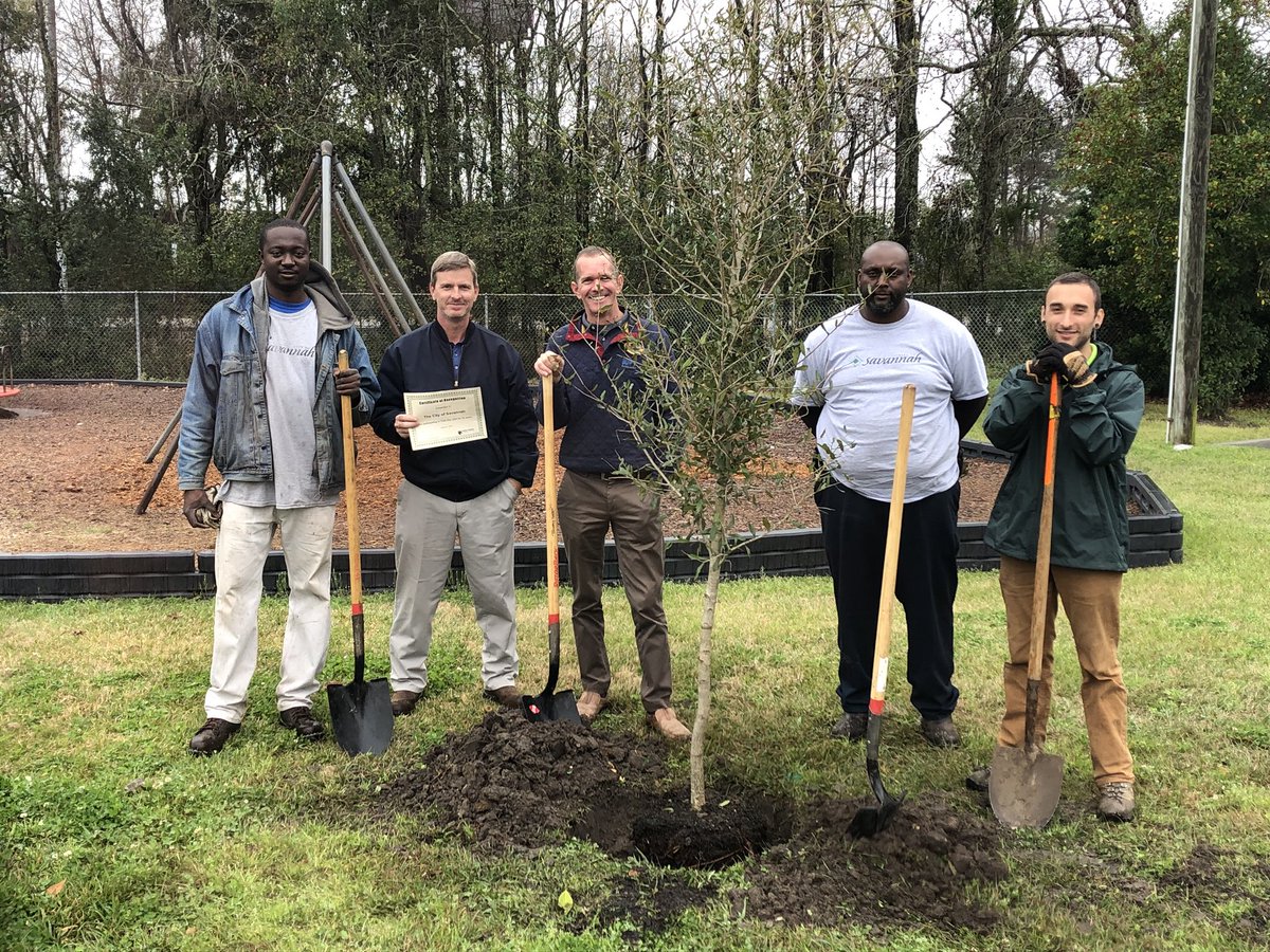 .<a href="/cityofsavannah/">City of Savannah</a> and STF planted a live oak today at Hudson Hill Park as part of our #GAArborDay celebrations