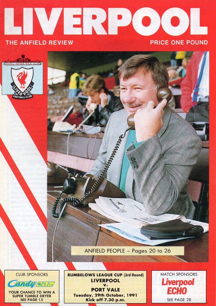 BestPVFCGames's tweet photo. Liverpool 2-2 Port Vale 1991 - Vale take an unexpected lead in this 3rd round League Cup tie through @rvdlacademy. Goals from Steve McManaman and Ian Rush put Liverpool in command, however a late goal from Martin Foyle sends a packed Vale away end delirious earning a replay #pvfc https://t.co/RMZIpRnIvo
