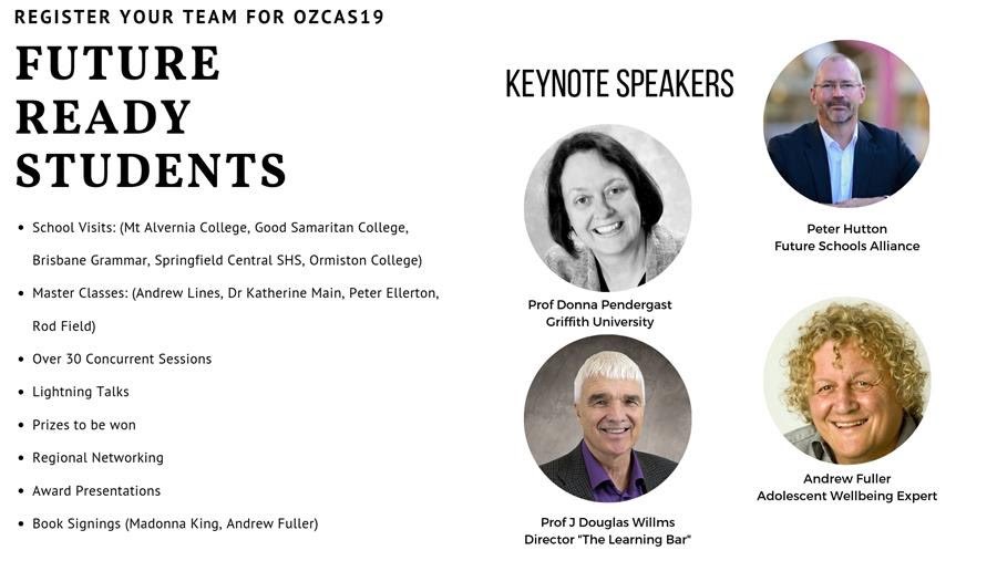 Australia’s only conference focusing on Middle Years education, is coming to Brisbane this August! Join us at #OZCAS19 and be #FutureReady! #MYEdOz #mschat #aussieED #INZPirED
