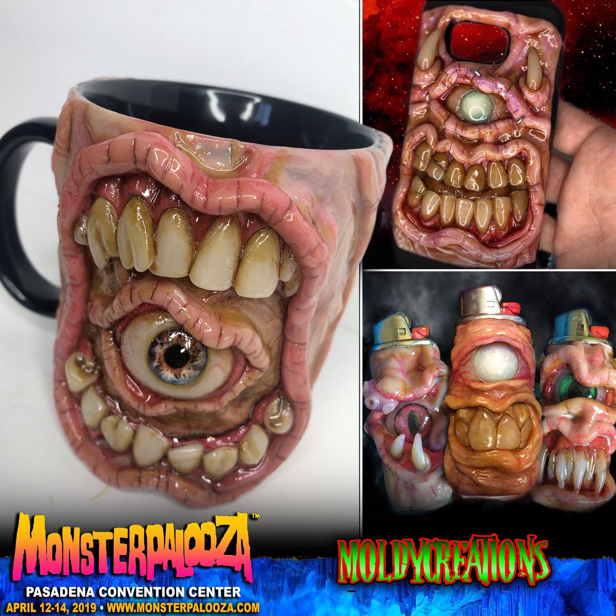 MONSTERPALOOZA1's tweet image. - @moldycreations creates one of a kind hand made works of grotesque #art ranging from #CellphoneCovers &amp;amp; #Christmas Gorenaments &amp;amp; more!
Take home the work of Moldy Creations April 12-14 at #Monsterpalooza at The Pasadena Convention Center!
For tickets ➨ goo.gl/Bwi9df