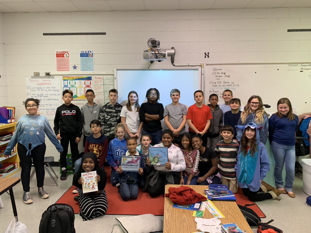 ABSS_MTSS's tweet photo. Best part of my day, hands down! Thank you to Ms. Harper’s 4th grade class for allowing me to share some of my favorite stories! @ABSSWeb #ReadAcrossAmerica #readaloudmagic https://t.co/iP2zpDXLK3
