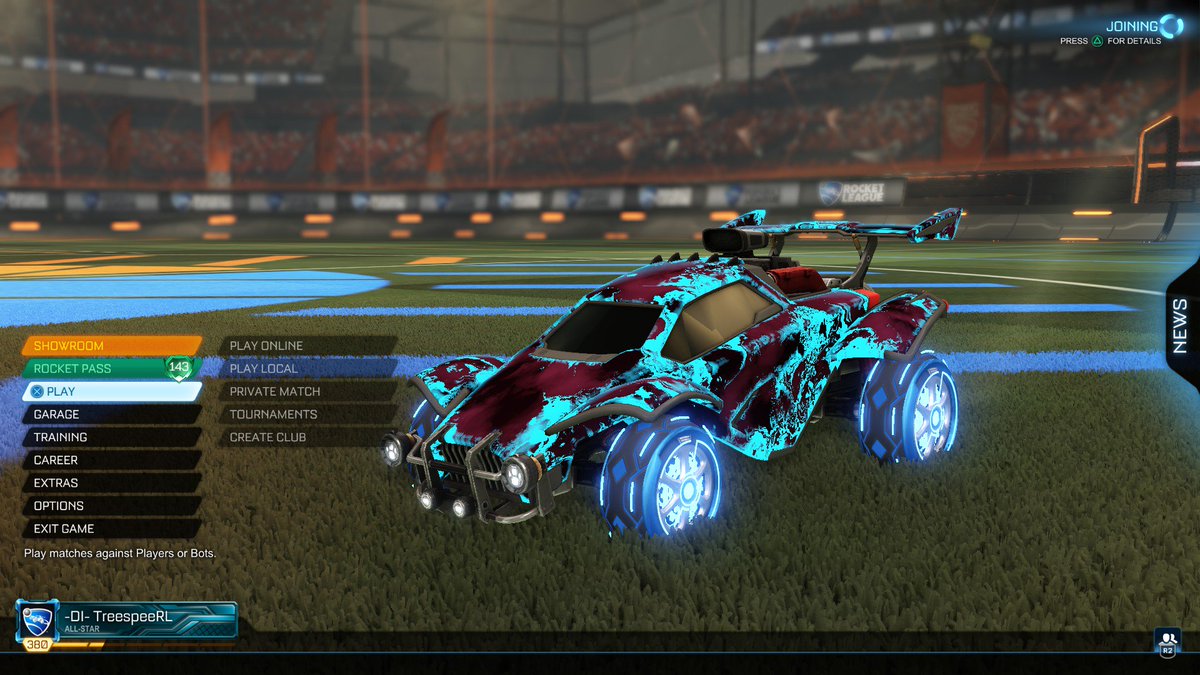 TreespeeRL's tweet photo. my car with my diamond rewards ! 🧜‍♂️
#RocketLeague
#gaming
#gamingcommunity 
#GamingLife 
#rewards
#diamond
#blue
#red
#TreespeeRL https://t.co/GczchjvAEu