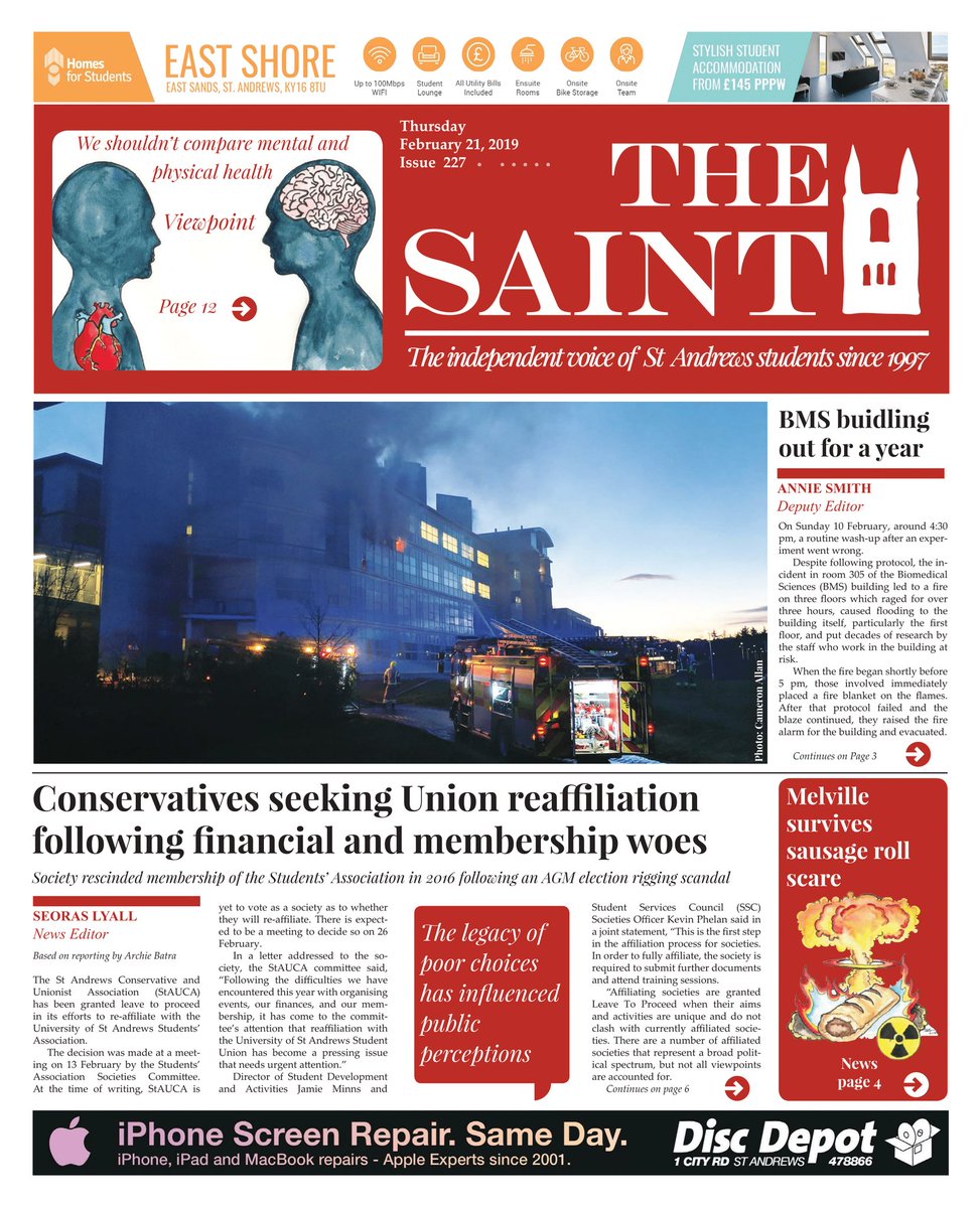 thesaintonline's tweet image. Catch the next issue of The Saint out tomorrow. Pick up a copy from outside the union, library or in the physics building.