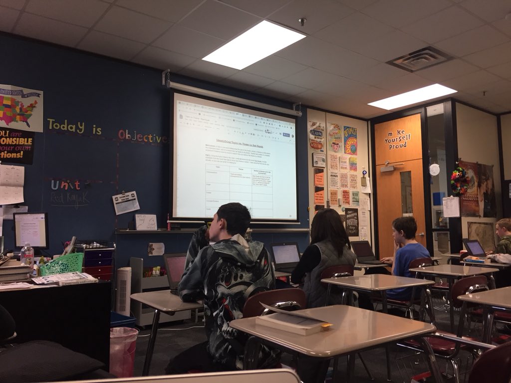 dropstepdunk's tweet photo. Theme memes happening in @hcarp_cms ‘s class over #RedKayak What a great idea to get students thinking deeply and creating about the themes of the book. @MiddleCascade #cadetarchitects #MarchOn #coolstuff https://t.co/Ur7sRInNk2