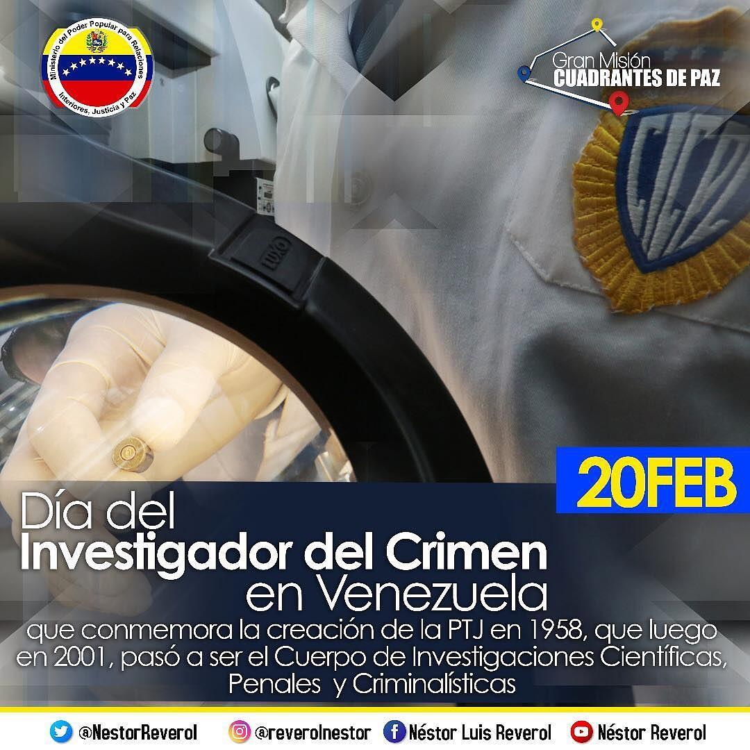 Feliz Día del Investigador del Crimen para todos nuestros funcionarios y funcionarias que hacen vida en nuestra Institución.