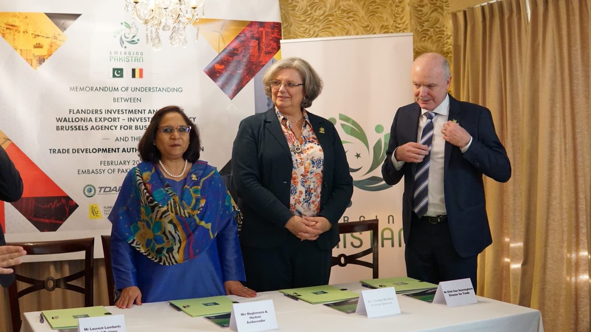 TDAP and FIT, AWEX &amp; Hub Brussels have entered into a MoU to collaborate on promoting bilateral trade, joint ventures, investment, economic and technical cooperation between Pakistan and Belgium @FlandersTrade <a href="/AWEX_Asia/">AWEX Asia-Pacific</a> <a href="/Brussels_hub/">hub.brussels</a> <a href="/Emergingpk/">Emerging Pakistan</a> <a href="/EmbassyPakBel/">Pakistan Embassy Belgium</a>