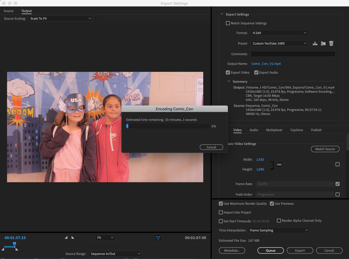 I might have gone a little heavy with effects on this video. Exporting is taking 30+ minutes for a two-minute video! 😬 #ComicCon #premierepro #videoeditor #rrisd1family