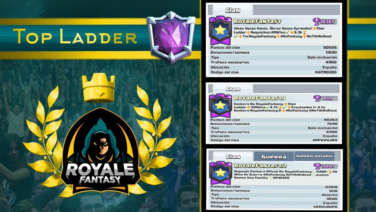 oscar_vr42's tweet photo. Y para que todos vean que marcha no ha repercutido en nada y que nuestros espartanos lo están haciendo DPM, 3 clanes en liga legendaria, no digo mas. Enhorabuena a @ashsupernegro por tu trabajo y a todo el resto del staff de @RoyaleFantasy que lo están haciendo DPM #GoFantasy https://t.co/rgHhgtxWSX