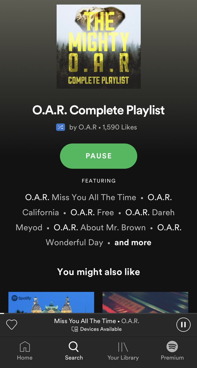 #California and #Free have just been added to our O.A.R. Complete playlist on <a href="/spotify/">Spotify</a>. #TheMightyOAR Listen now. open.spotify.com/user/o.a.r./pl…