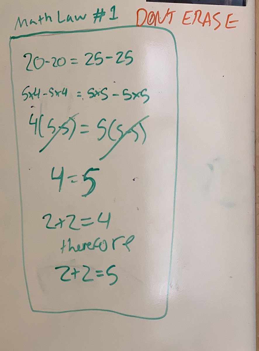 toddf9's tweet image. A student’s “proof” that got a spontaneous round of applause in Algebra 2 today. #MTBoS #algchat