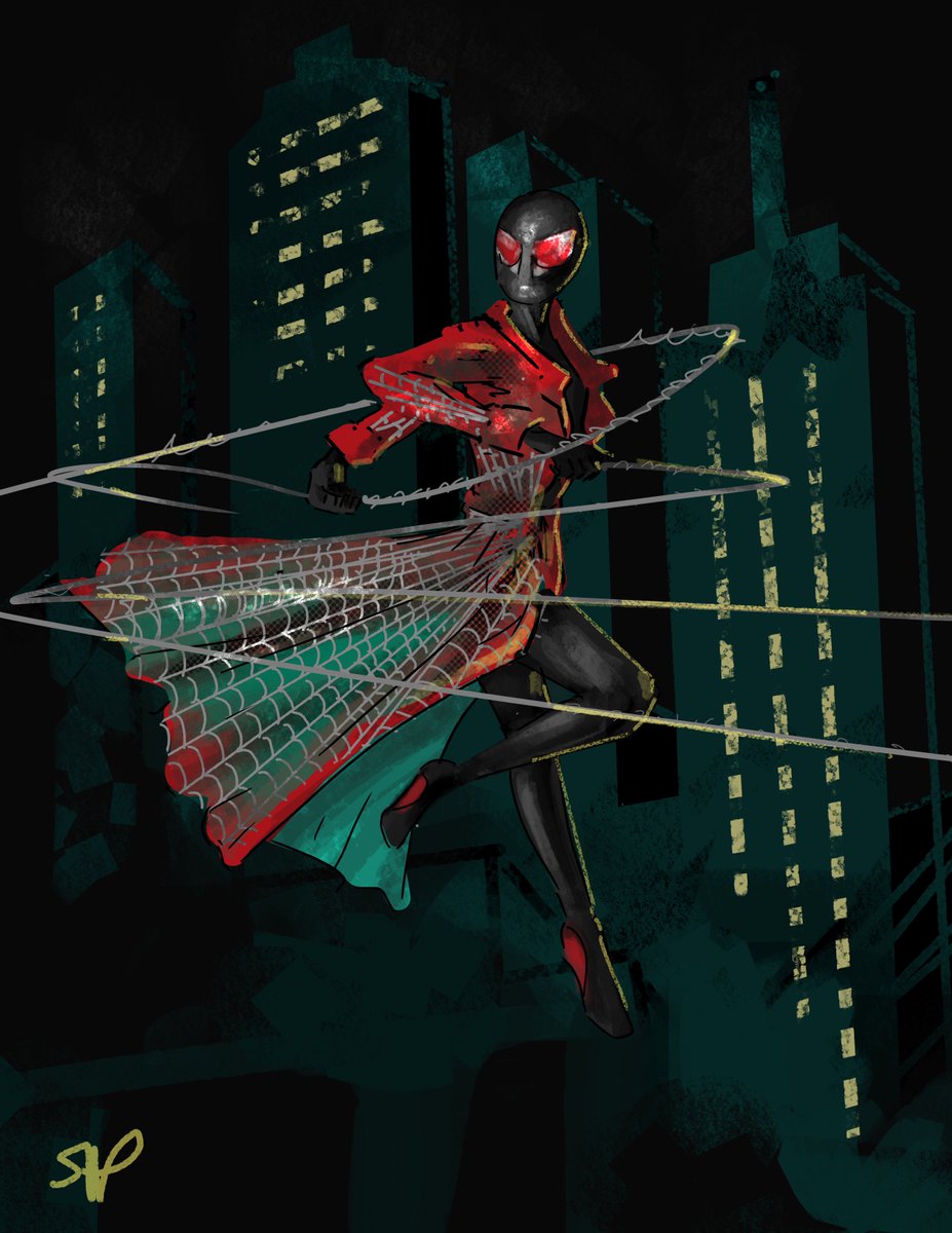 JillGiovanni's tweet photo. a little late to the #spidersona train, but thought would give a try.  fun to draw! 

#SpidermanintotheSpiderVerse 
#dailydrawings
#photoshop https://t.co/qnAGN8ZVcb