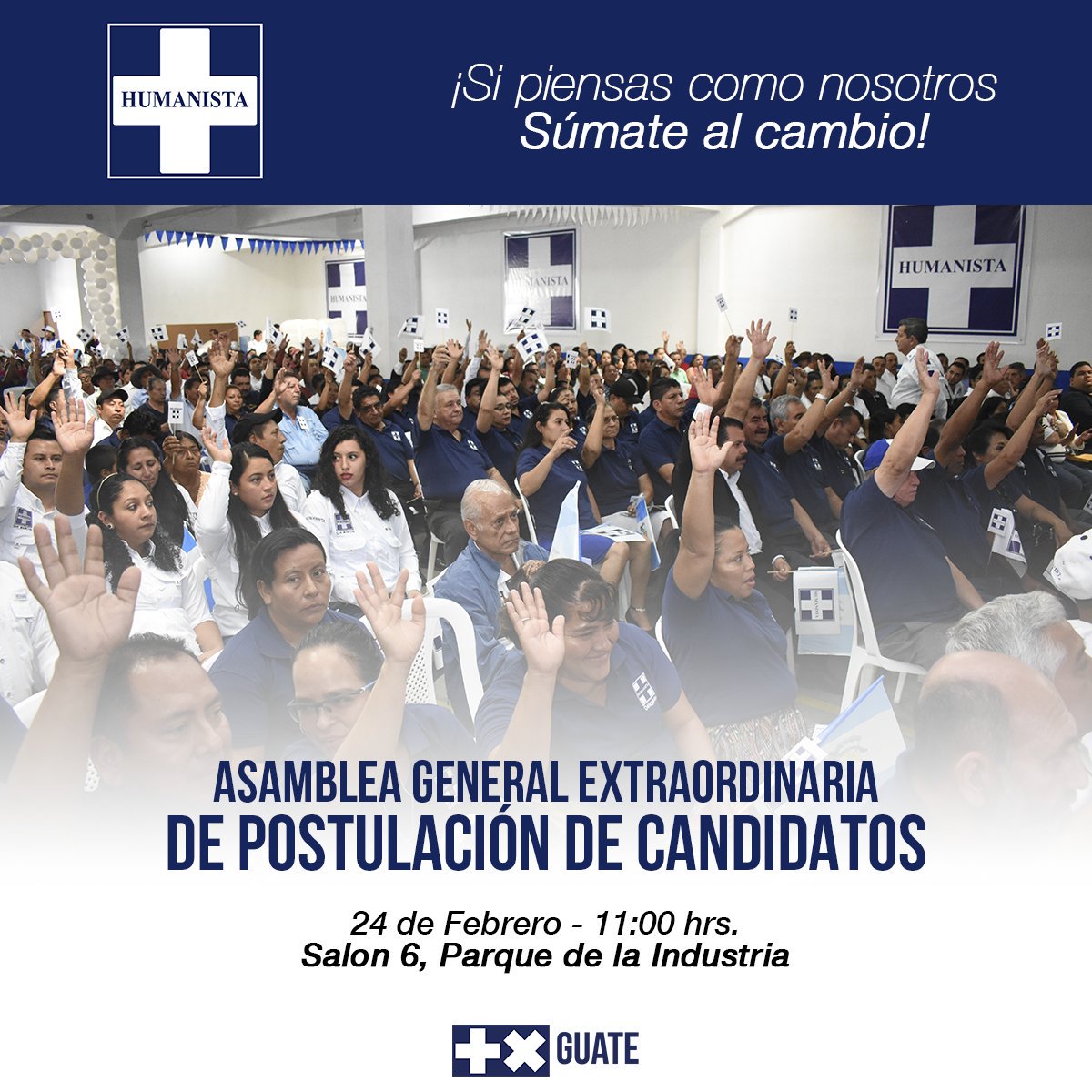 HumanistaEscui1's tweet photo. Escuintleco Humanizate 💙💙

Te invitamos a nuestra asamblea general extraordinaria de postulación de candidatos del partido Humanista. Iniciemos juntos esta cruzada de salvación de nuestra amada Guatemala.

#PHG
#SoyHumanista 
#Escuintla https://t.co/LunZGB4Xfa