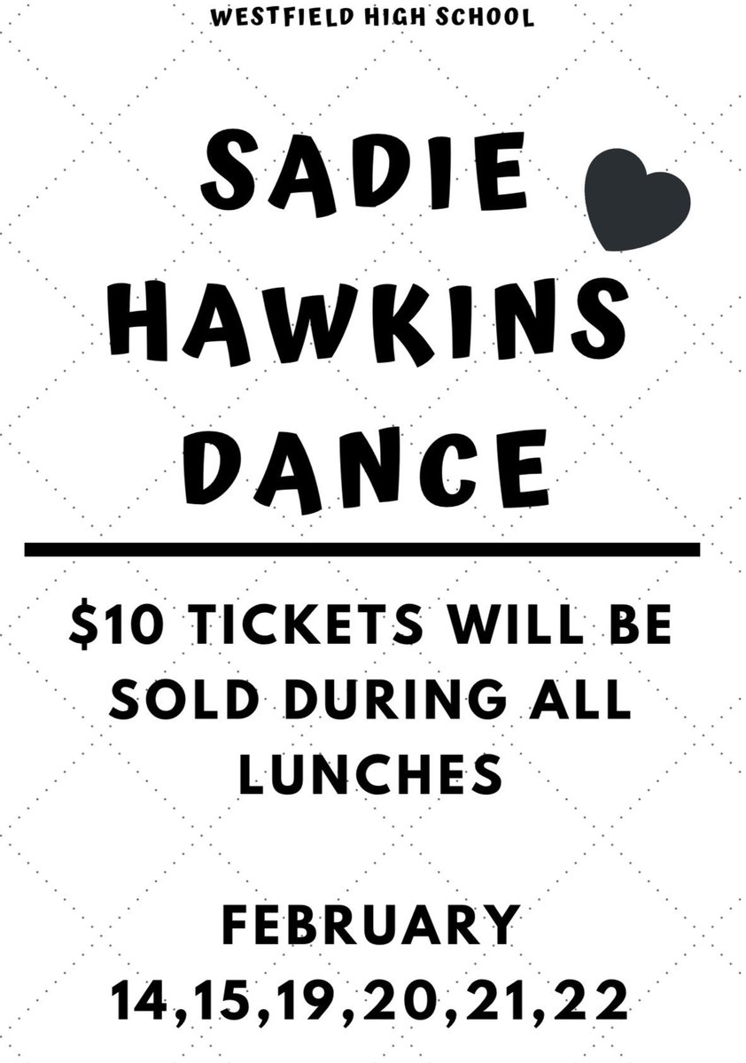 ‼️ATTENTION: TICKETS FOR SADIES WILL ONLY BE SOLD TOMORROW AND FRIDAY DURING ALL LUNCHES. MAKE SURE TO BUY YOUR TICKET BEFORE TIME RUNS OUT‼️