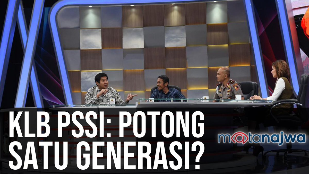 MataNajwa's tweet photo. #PSSIBisaApa Jilid 4: Darurat Sepak Bola (Part 7)
https://t.co/ngkYyNaxji

Setelah Jokdri yg menjabat sbg Ketum PSSI ditetapkan sbg tersangka, PSSI memutuskan utk menggelar KLB. Pilihan KLB, apakah ganti ketum atau memang semua pengurus PSSI diganti. #MataNajwaDaruratSepakBola https://t.co/nhhejv915v