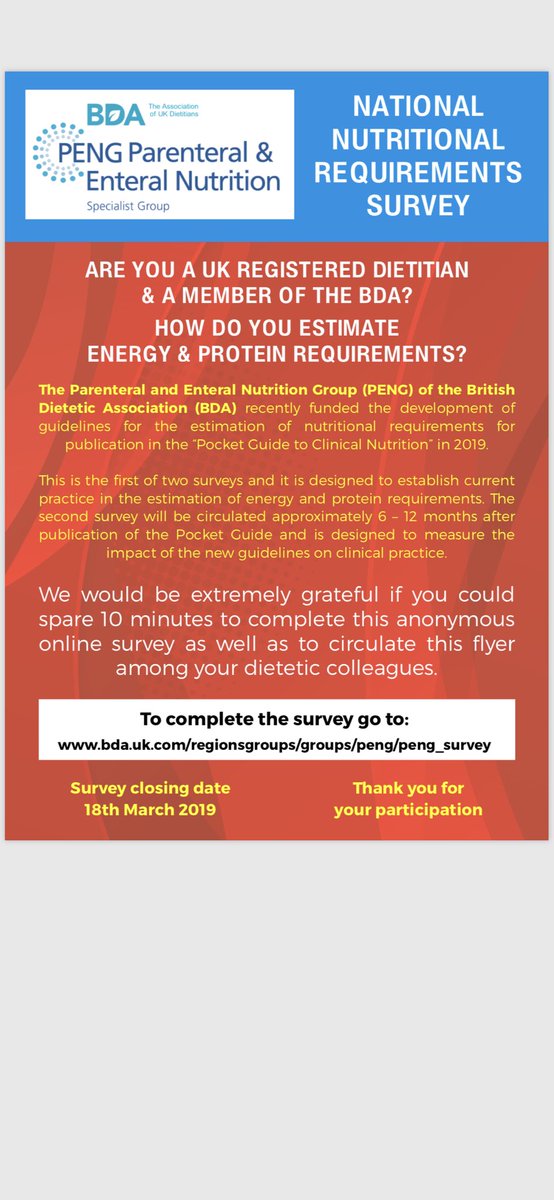 BDA Parenteral and Enteral Nutrition Group tweet media
