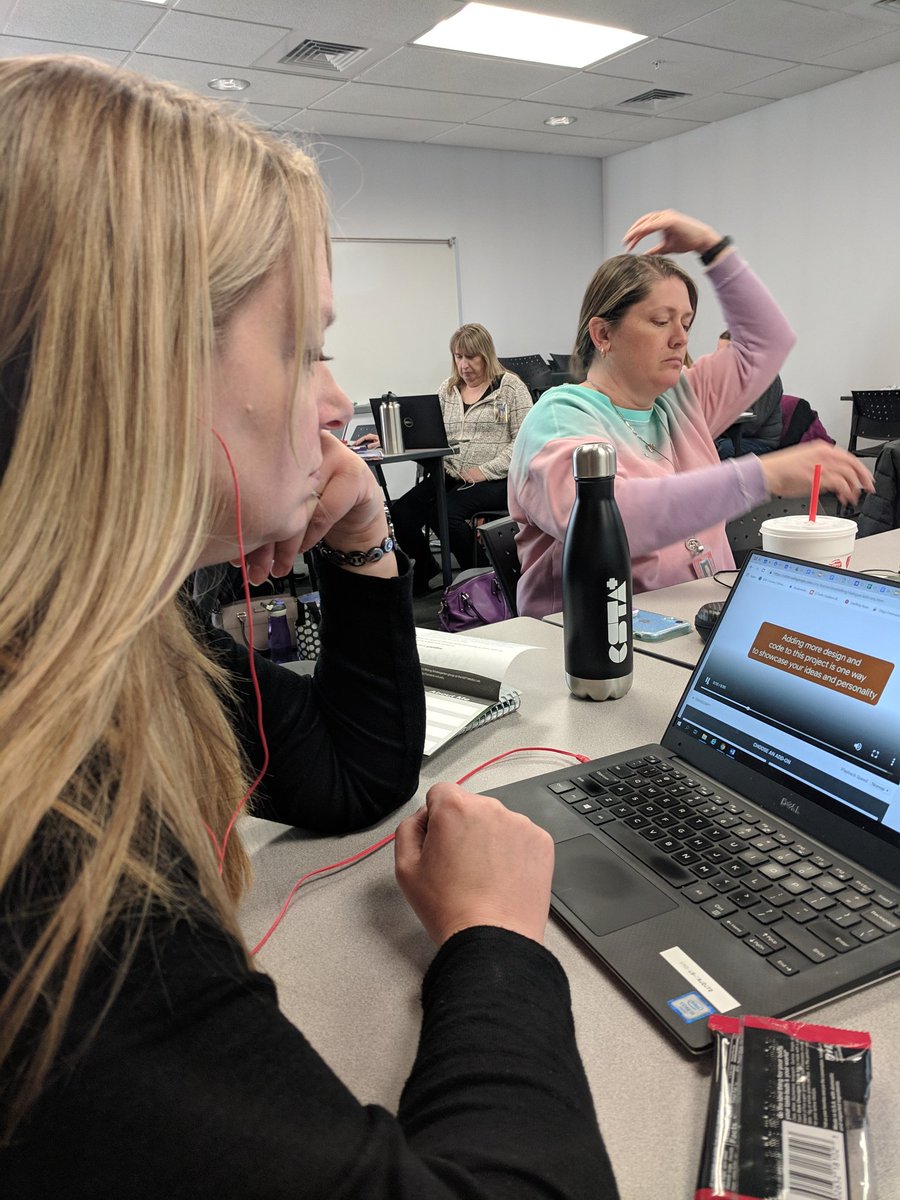 AD12EdTech's tweet photo. Adams 12 teachers practicing storytelling through coding with #CSFirst We are ready to bring problem-solving, creativity, and critical thinking into our classrooms and CS clubs! #csforall @GoogleForEdu @TierneyEd https://t.co/TsOZhj4j15