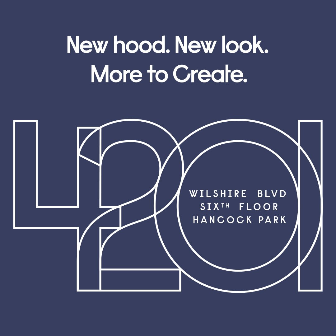 CreateAdGroup's tweet image. 2019 is bringing lots of new beginnings to #TeamCreate! Not only do we have a fresh new logo, we are excited to announce our office has moved to our beautiful new Hancock Park location! Stay tuned for pics. createadvertising.com/projects/ident…
4201 Wilshire Blvd
6th Floor
Los Angeles CA 90010